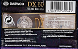 Compact Cassette:  Daewoo - DX 60