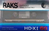 Compact Cassette RAKS HD-XI 60 Type I Normal 1989 Europe