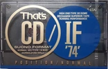 Compact Cassette Thats CD-IF 74 Type I Normal 1990 Japan