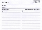 Compact Cassette: Sony  - GIG-2 50