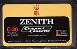 Compact Cassette Zenith 30 Type I Normal USA