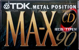 Compact Cassette TDK MA-X 90 Type IV Metal 1995 Europe