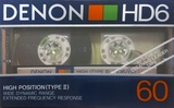 Compact Cassette Denon HD6 60 Type II Chrome 1985 Europe, USA