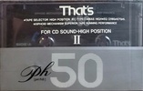 Compact Cassette Thats PH-II 50 Type II Chrome 1989 Japan