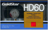Compact Cassette Goldstar HD 60 Type I Normal 1989 South Korea