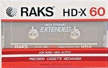 Compact Cassette RAKS HD-X 60 Type I Normal 1988 Europe