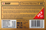 Compact Cassette: BASF  - Chrome Maxima II 60