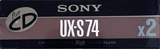 2 pack Sony UX-S 74 "2UX-S74B" Type II Chrome 1989 Japan