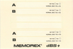 Compact Cassette Memorex dBS+ 90 Type I Normal 1989 Europe