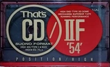 Compact Cassette Thats CD-IIF 54 Type II Chrome 1990 Japan