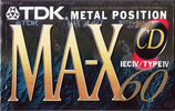 Compact Cassette TDK MA-X 60 Type IV Metal 1995 Europe