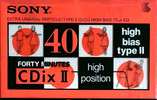 Compact Cassette: Sony  - CDix II 40