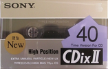 Compact Cassette: Sony  - CDix II 40