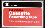 Compact Cassette: Unknown Zayre -  90