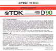 Compact Cassette: TDK  - D 90