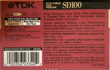 Compact Cassette: TDK  - SD 100