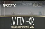 Compact Cassette Sony Metal-XR 74 "MTL-XR74" Type IV Metal 1989 Japan