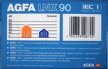 Compact Cassette AGFA LNX 90 Type I Normal 1985 Europe