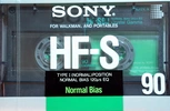 Compact Cassette Sony HF-S 90 "HF-S90A" Type I Normal 1988 USA