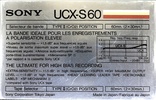 Compact Cassette Sony UCX-S 60 Type II Chrome 1985 North America