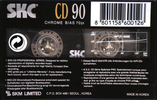 Compact Cassette SKC CD 90 Type II Chrome 1995 South Korea