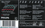 Compact Cassette Philips FSX Ferro 60 Type I Normal 1987 Europe