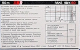 Compact Cassette RAKS HD-X 60 Type I Normal 1988 Europe