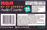 Compact Cassette RCA 90 Type I Normal 1998 USA