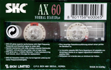 Compact Cassette: Sunkyong Magnetic Limited (SKM) SKC - AX 60