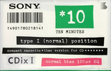 Compact Cassette: Sony  - CDix I 10