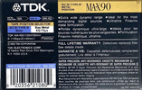 Compact Cassette: TDK  - MA-X 90