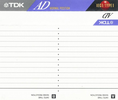 Compact Cassette: TDK  - AD 30