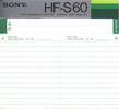 Compact Cassette: Sony  - HF-S 60