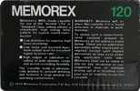 Compact Cassette: Memorex  - MRX3 Oxide 120