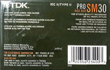 Compact Cassette: TDK  - Pro SM 30