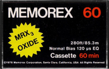 Compact Cassette: Memorex  - MRX3 Oxide 60