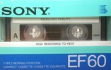 Compact Cassette Sony EF 60 "V2 transparent gasket" Type I Normal 1985 Europe