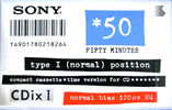 Compact Cassette: Sony  - CDix I 50