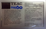 Compact Cassette:  Teac - MR 60