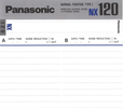 Compact Cassette: TDK Panasonic - NX 120