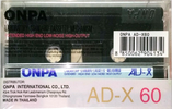 Compact Cassette:  ONPA - AD-X 60