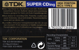 3 pack TDK Super CDing 90 "SCD-90EA3" Type II Chrome 1994 Europe