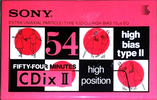 Compact Cassette: Sony  - CDix II 54