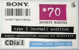 Compact Cassette: Sony  - CDix I 70