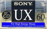 Compact Cassette Sony UX 60 Type II Chrome 1992 North America