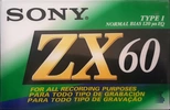 Compact Cassette Sony ZX 60 Type I Normal 1992 North America