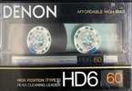 Compact Cassette Denon HD6 60 Type II Chrome 1987 Europe, USA