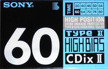 Compact Cassette: Sony  - CDix II 60