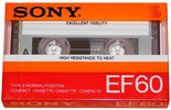 Compact Cassette Sony EF 60 Type I Normal 1986 Argentina