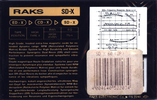 Compact Cassette: RAKS  - SD-X 60